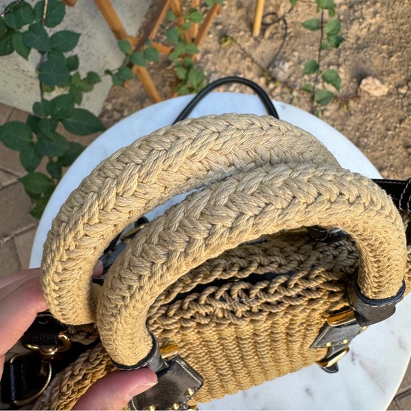 SOLD Prada Leather Trimmed Woven Rope Tote - Picture 6 of 15